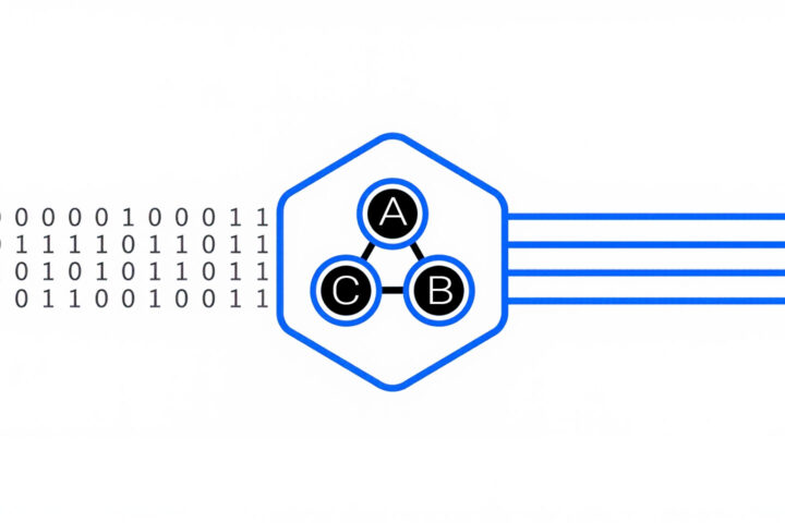Abstract illustration representing three AI personas debating strategy in a night council session